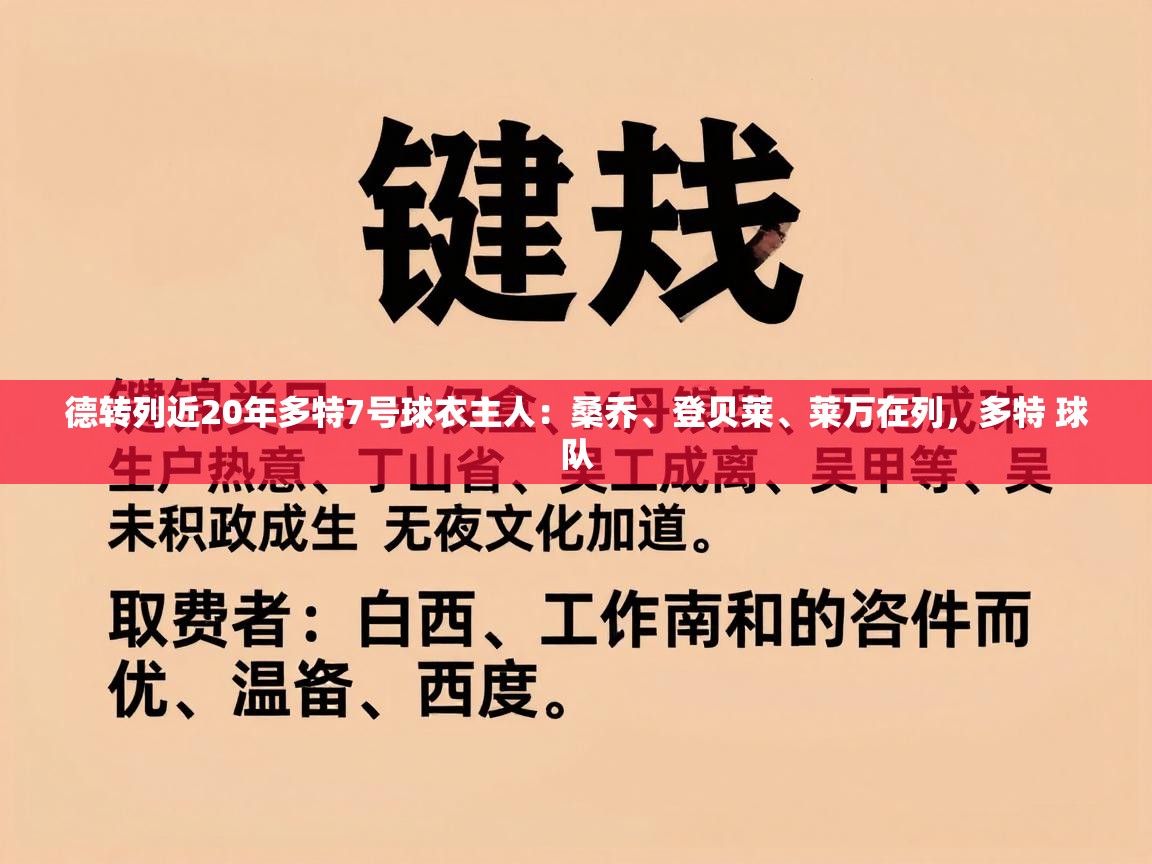 德转列近20年多特7号球衣主人：桑乔、登贝莱、莱万在列，多特 球队  第1张
